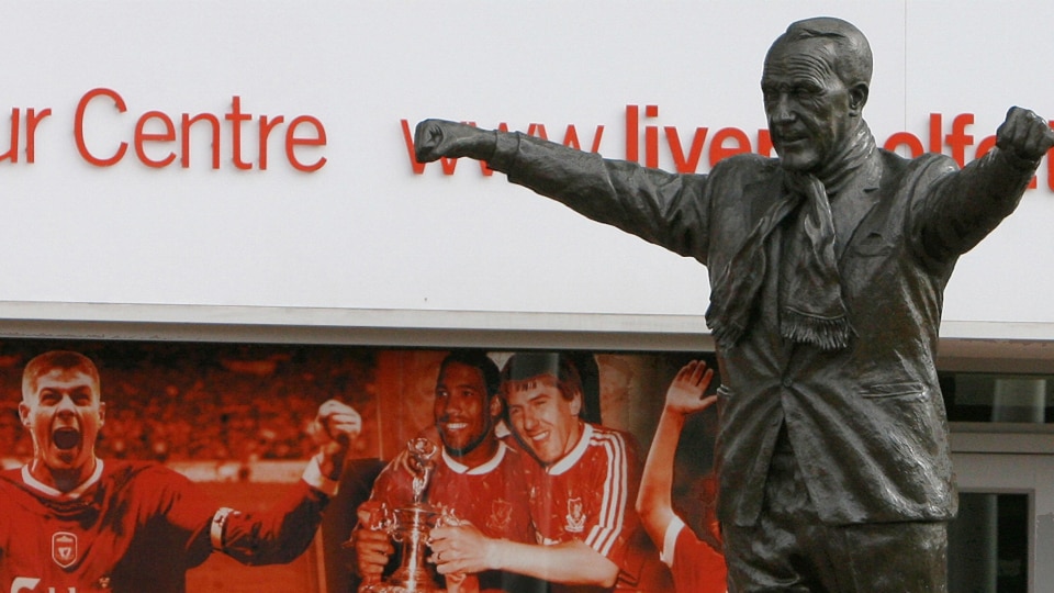 thebillshanklystatueispicturedatliverpoolsoccerclubsstadiumatanfieldinliverpool-Enhanced-SR