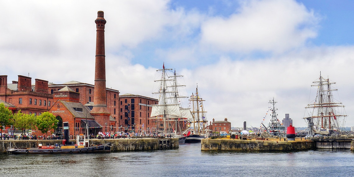 The waterfront and Albert Docks in Liverpool is a UNESCO World Heritage site.