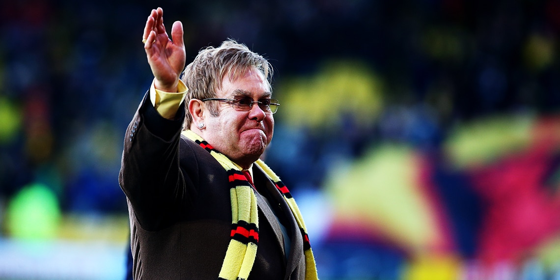 The singer, Elton John, is honorary life president at Watford.