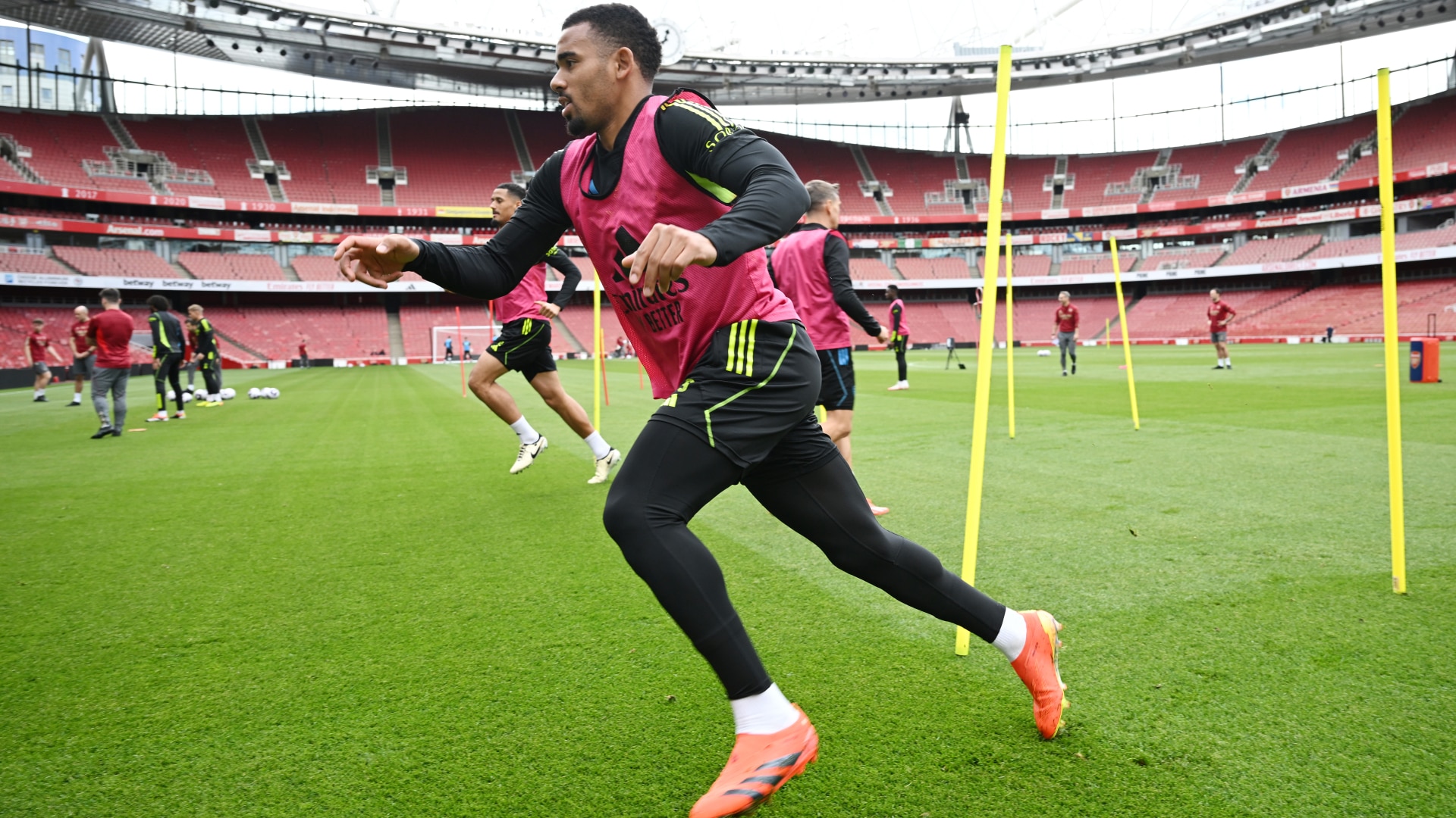 Gabriel Jesus of Arsenal during a training session