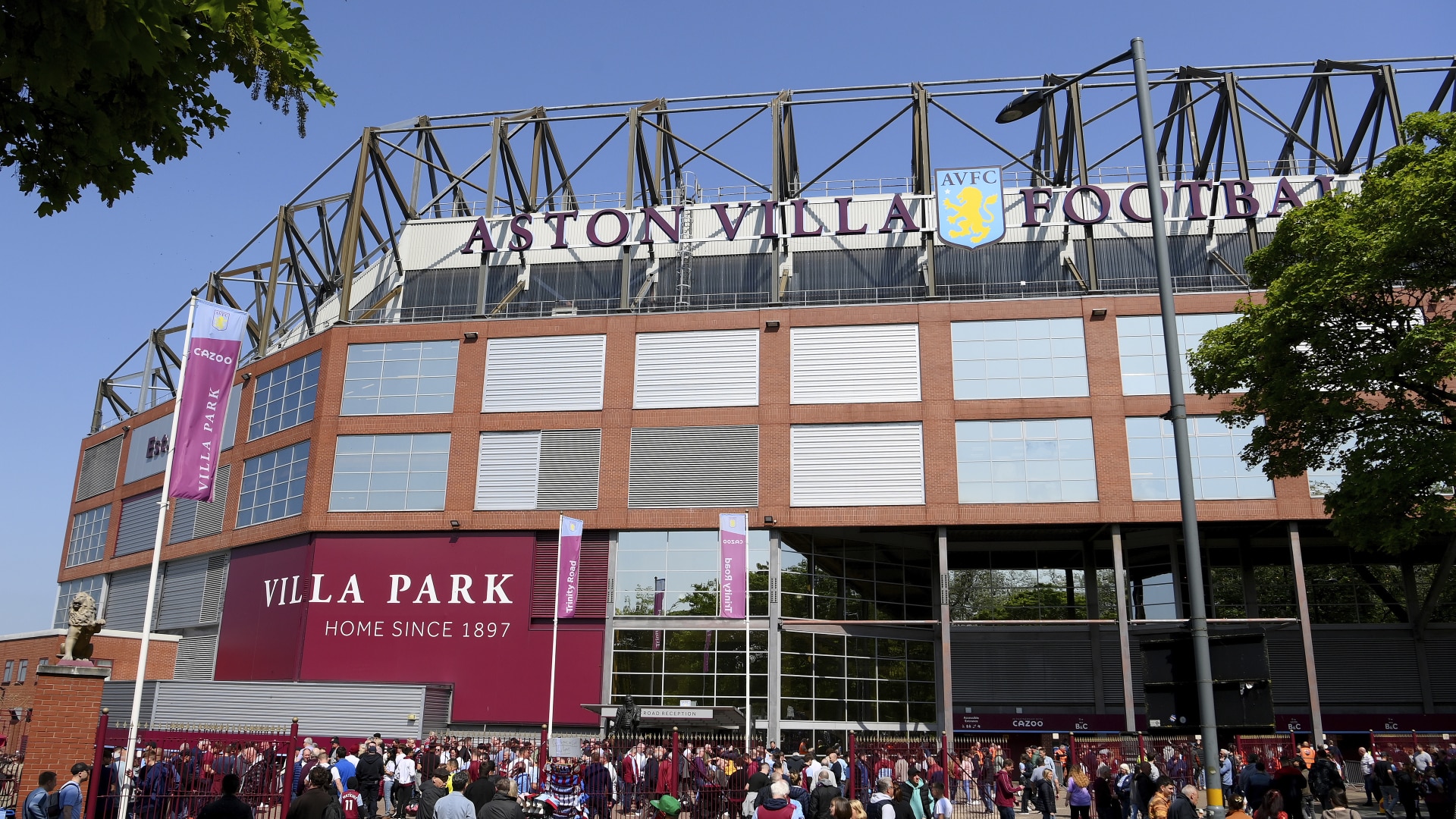 General view outside the stadium prior to the Premier League match between Aston Villa and Tottenham Hotspur at Villa Park