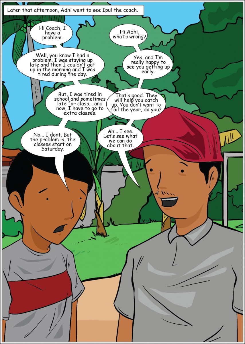 Page 7: Adhi asks for help.
