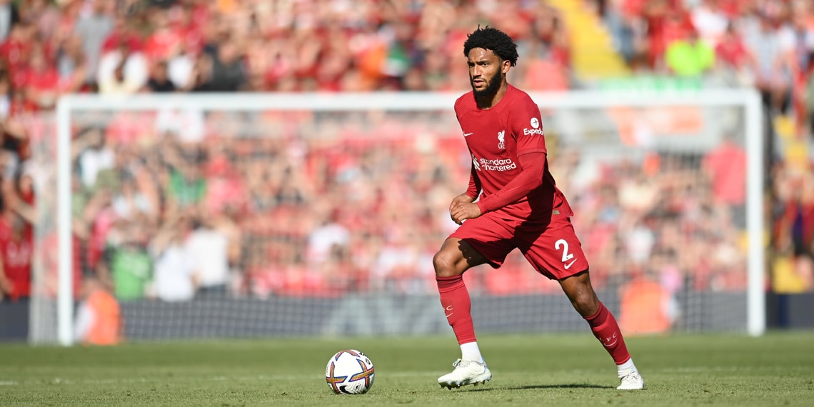 Joe Gomez of Liverpool during the Premier League match between Liverpool FC and AFC Bournemouth