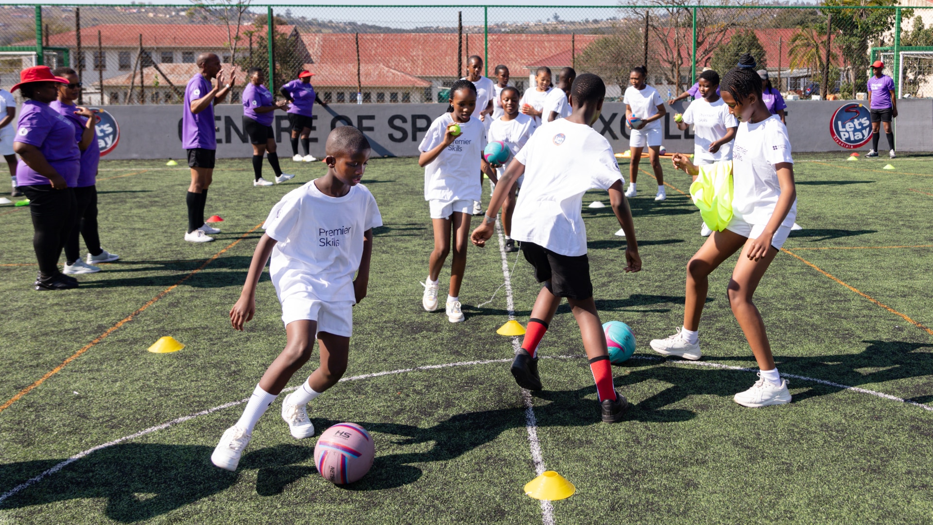 Kids playing football