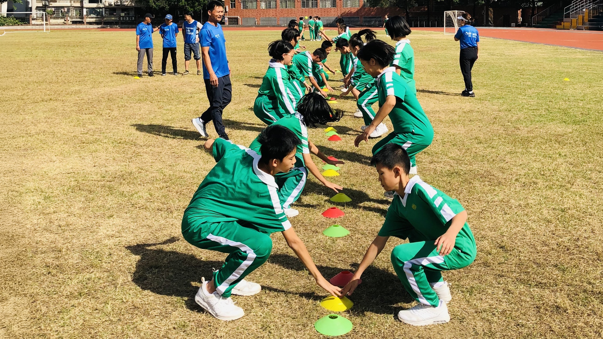 Children in China taking part in a PE lesson