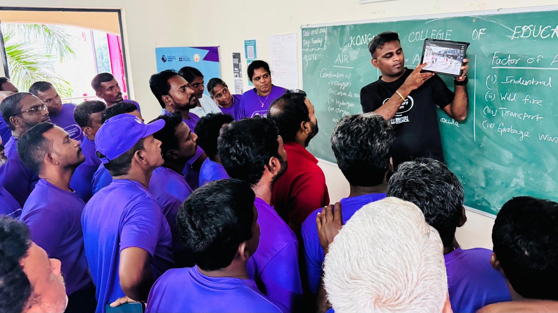 Some teachers in India at a Premier League Primary Stars training session