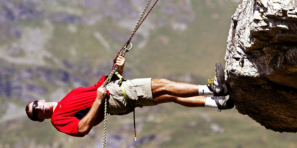 Rich is scared of heights so abseiling is probably not the sport for him.