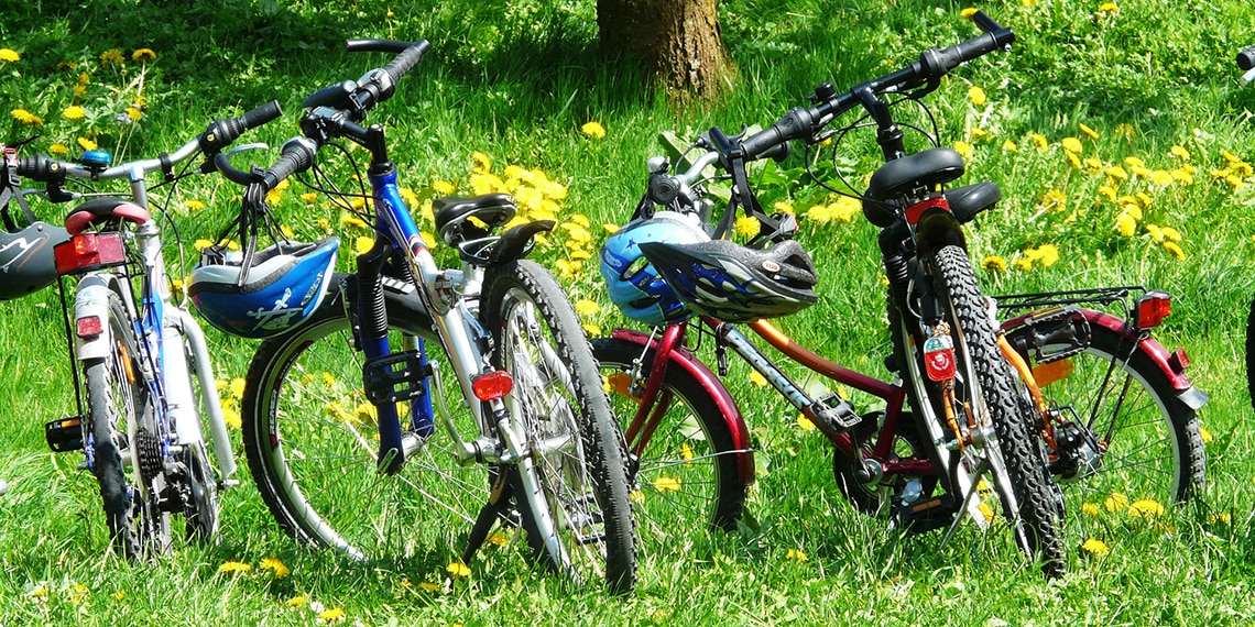 Jack, Rowan and Rich go for a bike ride in the countryside.