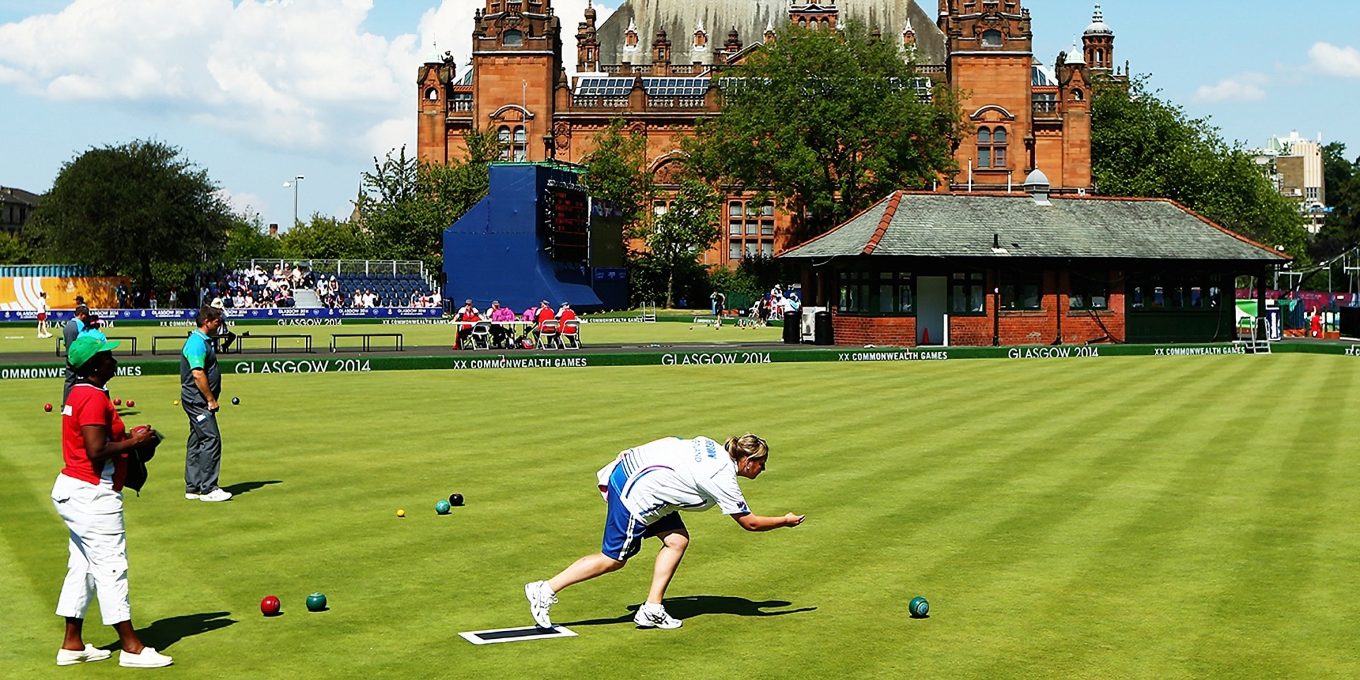 Playing bowls.