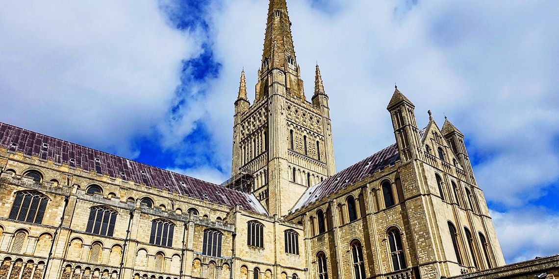 Norwich Cathedral is around a thousand years old and one of the most spectacular in the country.