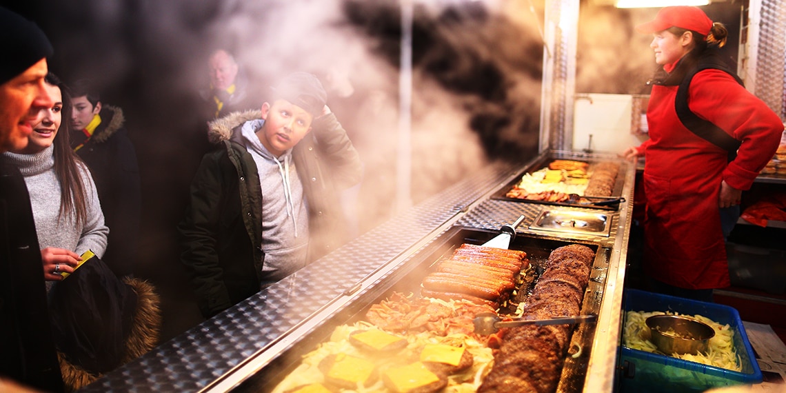 It's common to see burgers and hot dogs being sold outside football stadiums. Do you think this might change in the future?