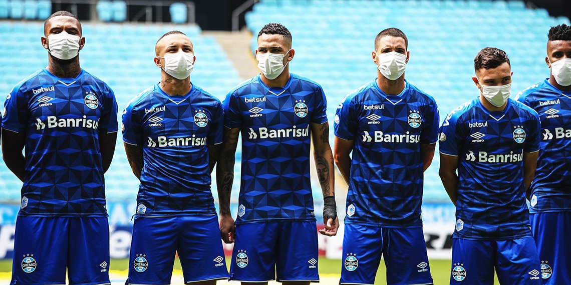 Players for Gremio in Brazil protest against having to play during the Covid-19 outbreak.