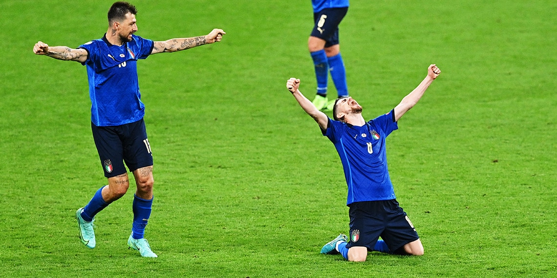 Italy players celebrate a win at Euro 2020. Can they go all the way?