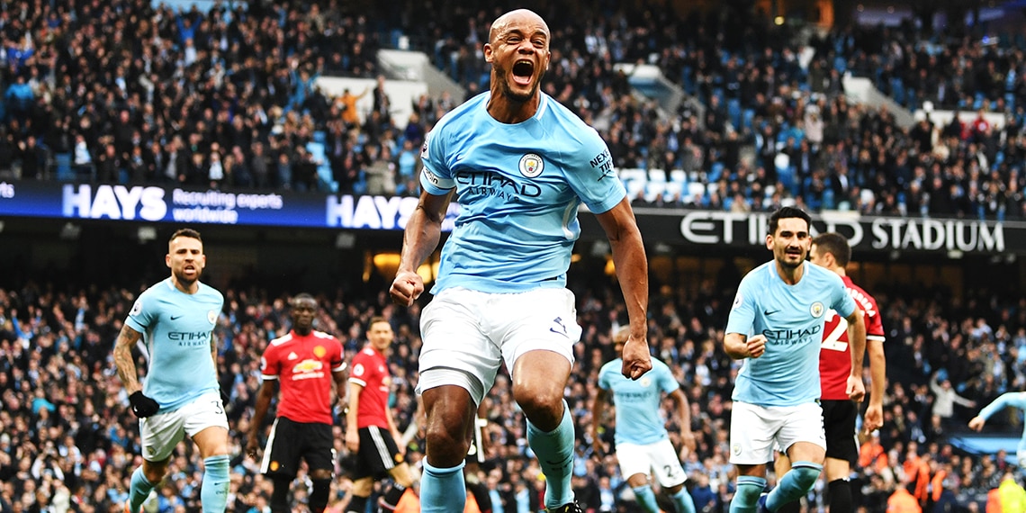 Vincent Kompany looks SO happy in this photo.