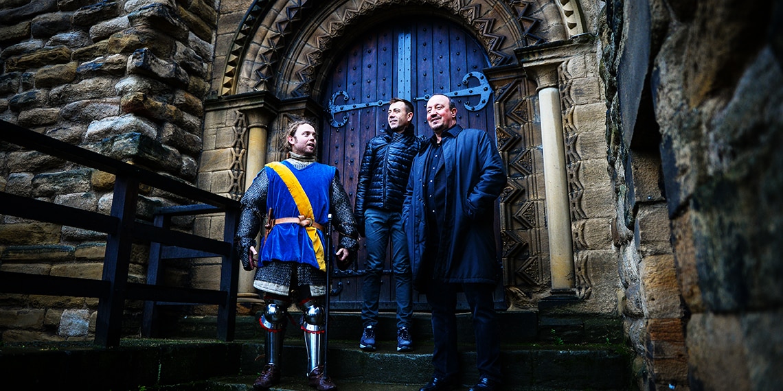 Who's the guy on the right visiting Newcastle Castle?