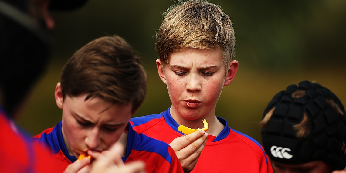 It's common to have oranges at half-time when playing sport in the UK.