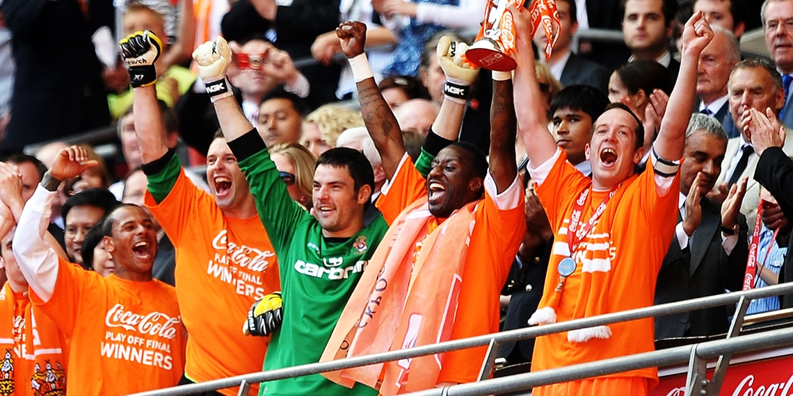 We think Blackpool are the only team to have played in orange in the Premier League. Blackpool's nickname is the Tangerines which is a small type of orange.