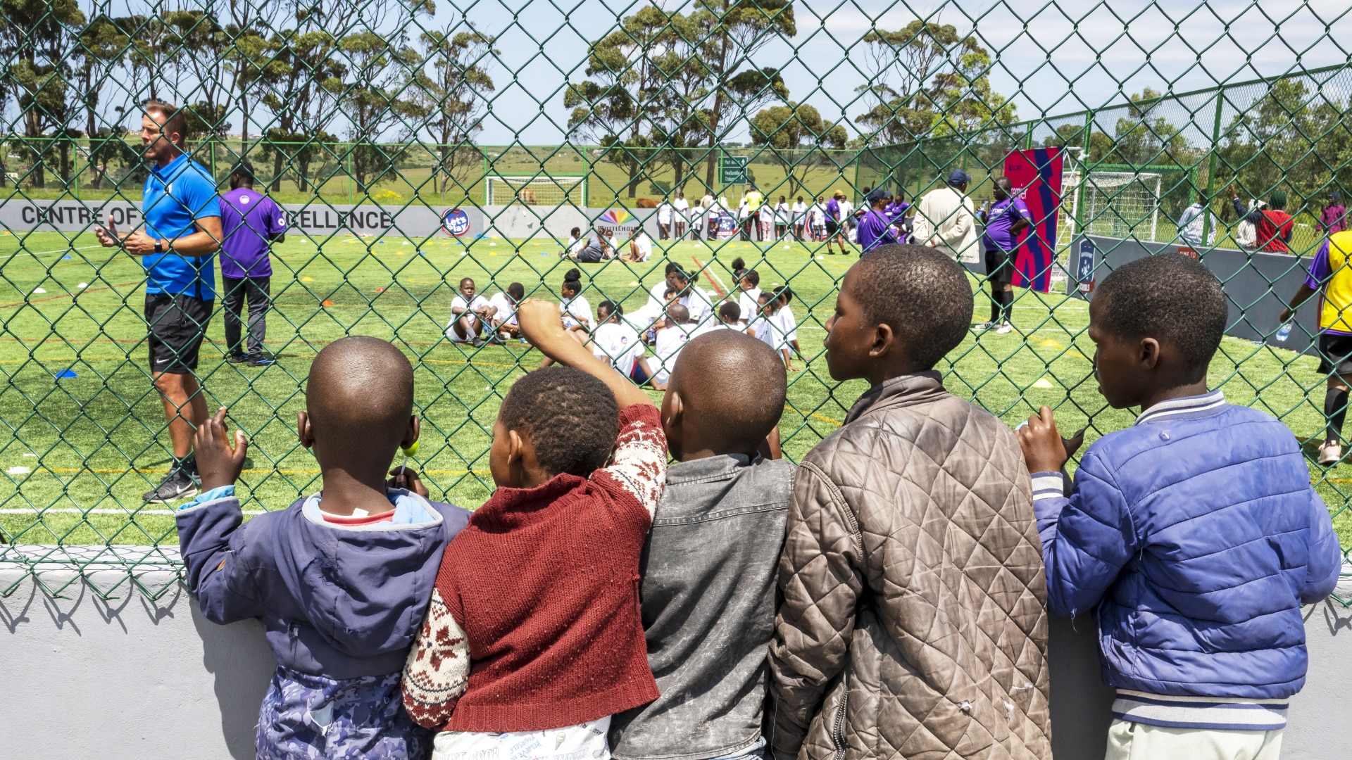 PE Session with kids watching