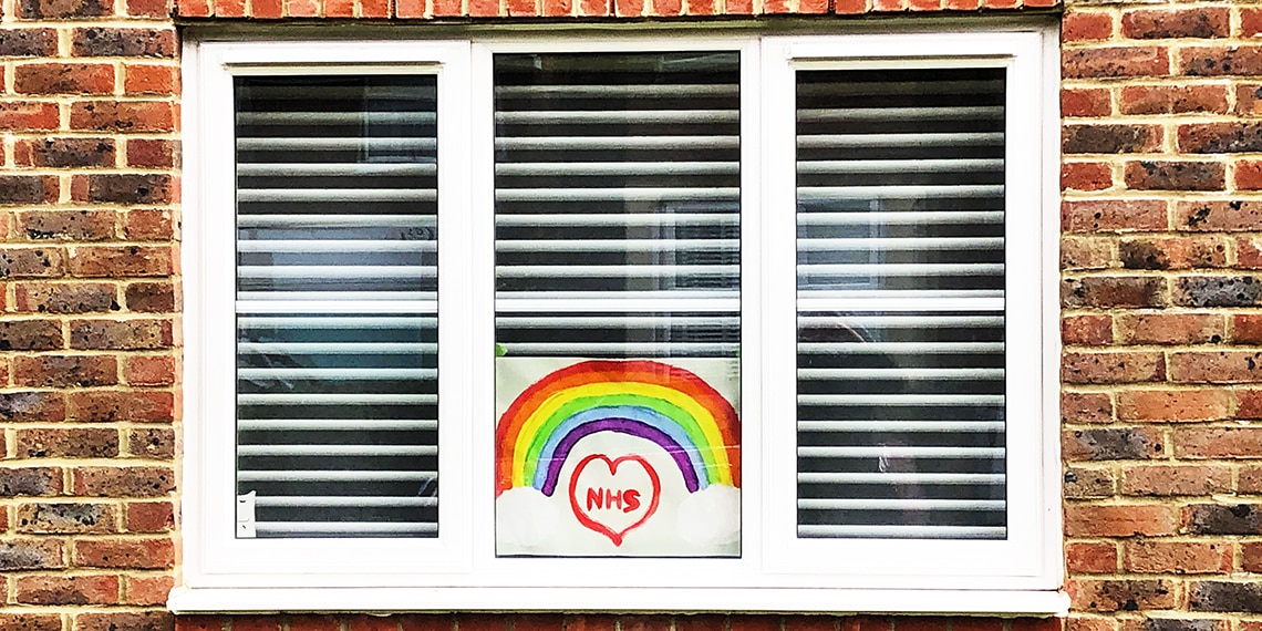 Children in many countries have been putting pictures of rainbows in their windows during the COVID-19 crisis. The rainbow is a symbol of hope in many countries and this drawing in the UK also thanks the NHS (the UK's National Health Service).