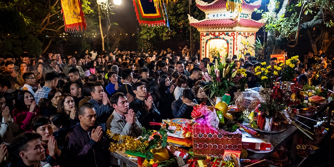 New Year celebrations at a temple in Hanoi, Vietnam (2019).