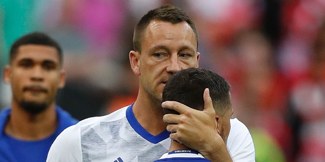 John Terry consoles Eden Hazard after a defeat.